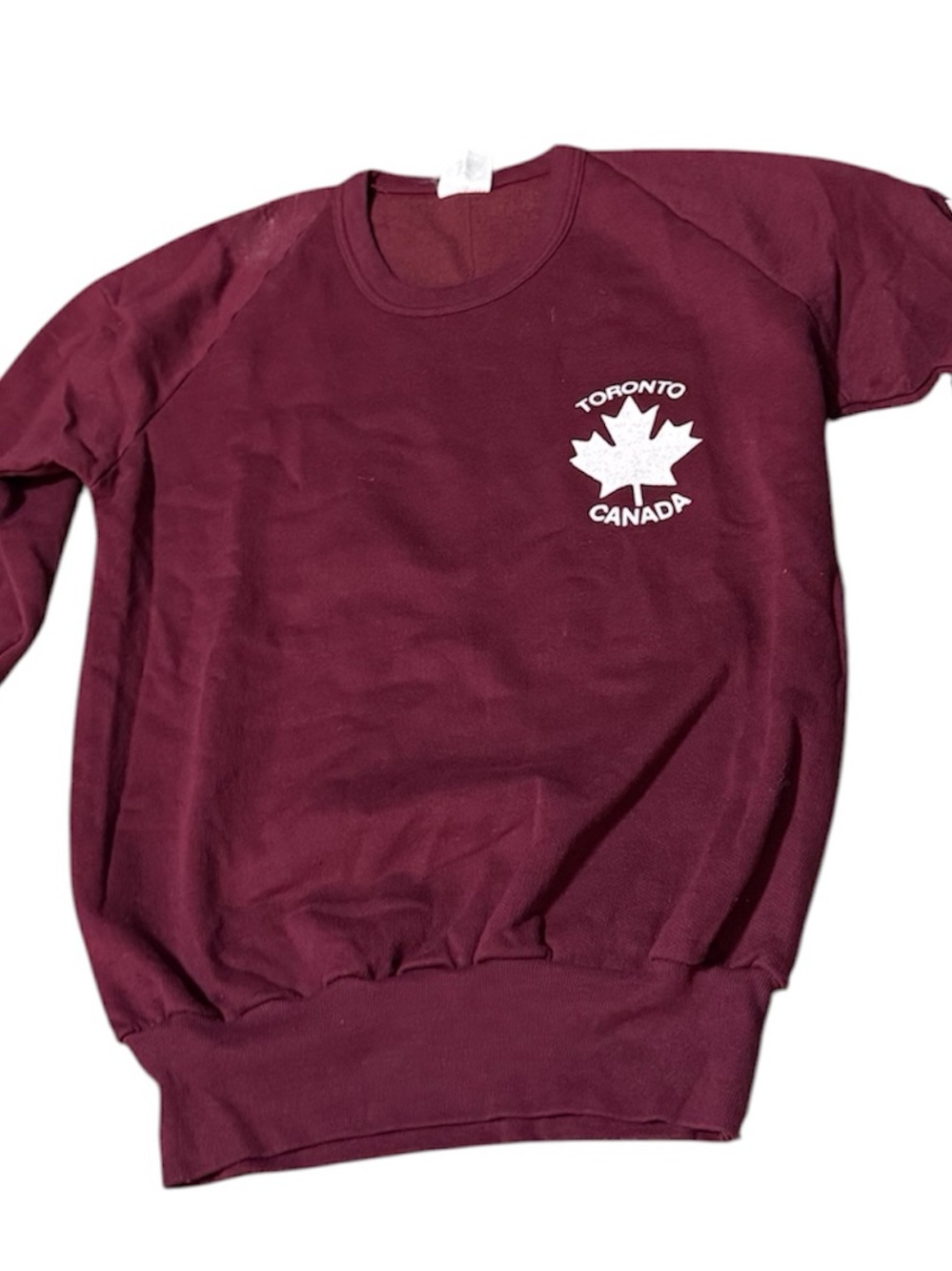 Vintage Single Stitch Toronto Canada burgundy crewneck sweatshirt cotton small